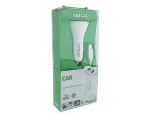 Автомобільний зарядний пристрій Type-C GC-09 3А 2USB біле 1м ТМ Gerlax