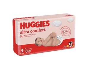 Підгузки дитячі (дівчинка) 56шт (4- 9кг) № 3 Ультра Комфорт ТМ HUGGIES