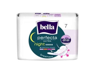 Прокладки гігієнічні 7шт. 6к. з крил. (Ultra Night Silky Drainette) ТМ BELLA