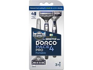 Бритва одноразова 3шт PACE 4 PRO (4 леза) ТМ Dorco