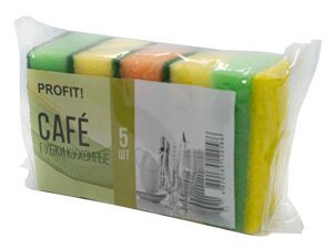 Губки кухонні 5шт Cafe ТМ Profit!