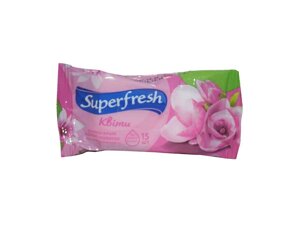 Вологі серветки 15 шт (Flower) ТМ SUPER FRESH