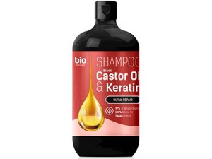 Шампунь 946мл Black Castor Oil Keratin Для жінок і чоловіків ТМ BIO NATURELL