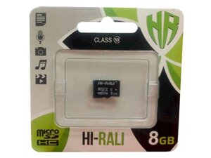 Карта памяті micro SDHC HI-RALI 8GB class10 (без адаптера) ТМ HI-RALI