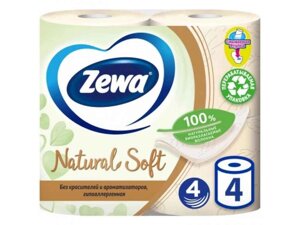 Туалетний папір 4шт 4шар Natural Soft ТМ ZEWA