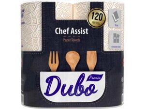 Рушники папер 3-шар Chef Assist Premio 120арк 2рул (гільза) ТМ Диво