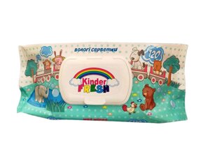 Вологі серветки 120шт клапан KINDER ТМ FRESH