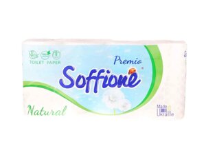 Папір туал. на гільзі Natural 8 рул 3-шар білий ТМ SOFFIONE