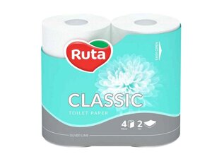 Туалетний папір 4шт 2шар Classic білий ТМ RUTA