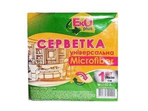 Серветки для прибирання мікрофібра 1шт универсальная ТМ EKO PLUS