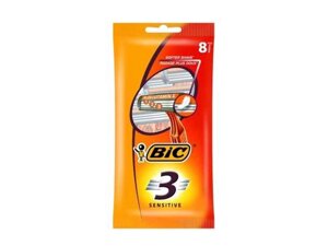 Однор. станок BIC 3 для гоління Чутлива шкіра (8шт. в уп.) ТМ BIC