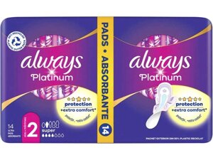 Прокладки гігієнічні Денні 4к. 14шт Platinum Ultra Super Plus ТМ ALWAYS