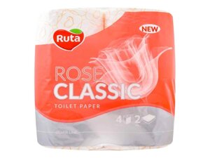 Туалетний папір 4шт 2шар Classic Rose ТМ RUTA