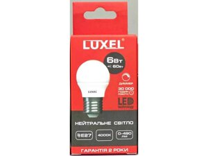 Лампа світлодіодна 6W LED G45 E27 4000K dimmer (057-NED) ТМ LUXEL