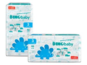 Підгузки дитячі №3 (4-9кг) 46шт ТМ Dino Baby