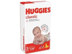 Підгузки дитячі 58шт (4-9кг) № 3 ТМ HUGGIES