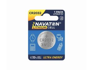 Батарейка лужна CR2032 1шт (блістер) LITHIUM CELL - CR2032-1B ТМ NAVATON