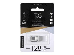 Флешка USB 128GB 3.0 104 USBType-C сталева (коротка) ТМ TG