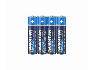 Батарейка лужна LR03/AAA 4шт (спайка) POWER Alkaline 4AAA - LR03-4S ТМ NAVATON