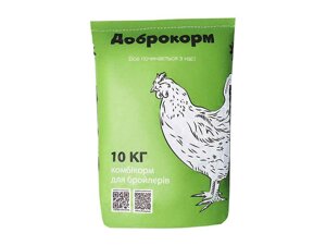 Комбікорм для бройлерів (від 7 до 30 днів) крупа Старт БК-2 10кг ТМ ДОБРОКОРМ