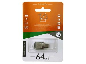 Флешка USB 64GB 3.0 104 USBType-C сталева ТМ TG