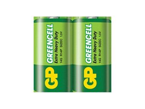 Батарейка сольова R14/C Greencell 1.5V 14G-S2 2шт (спайка) ТМ GREENCELL