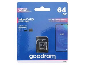 Карта памяті 64Gb Micro SD (10) (adapter) UHS-I ТМ Goodram