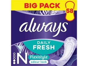 Щоденні гігієнічні прокладки 58шт Daily Fresh Normal Flexistyle Trio ТМ ALWAYS