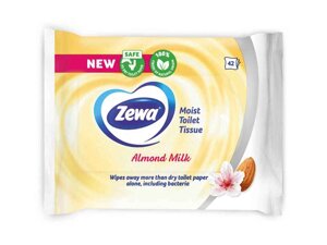 Туалетний папір Almond Milk 8/42-Sh Moist ТМ ZEWA