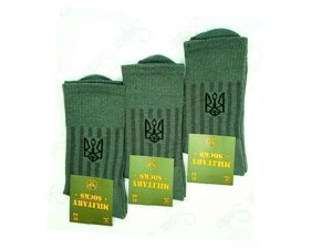 Шкарпетки S_089 високий махра Виборка Герб р. 42-44 хакі 1 пара ТМ SUPER SOCKS