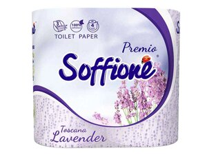 Туалетний папір 4шт 3шар на гільзі Toscana Lavender (964) ТМ SOFFIONE