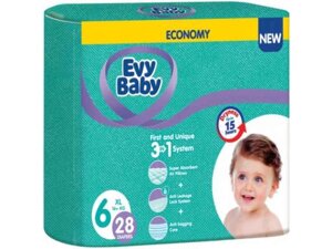 Підгузки №6 28шт XL twin (16кг) ТМ Evy baby