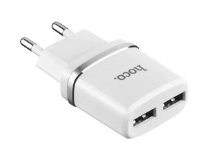 Зарядний пристрій C12 CHARQER MICRO » 2 USB, 2.4A (EU) white ТМ Hoco