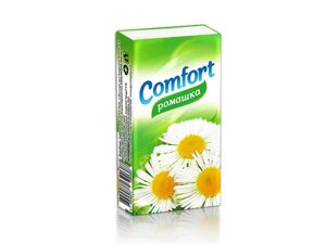 Носові хустинки аромат Ромашка (1 блок/10 пач/8 хуст) ТМ Comfort Plus