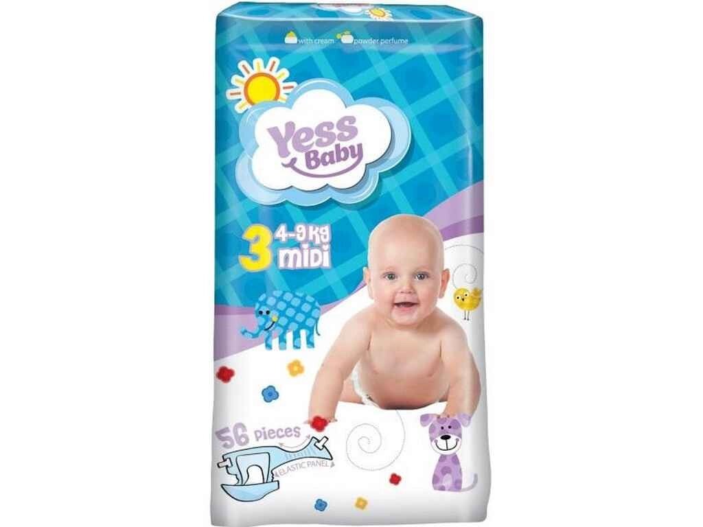 Підгузки Jumbo midi № 3 4-9кг (56 шт) ТМ YESS BABY від компанії Фортеця - фото 1