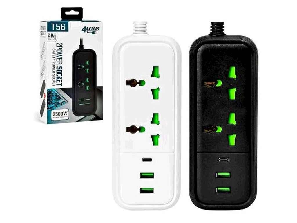 Подовжувач 3м (2р 2USB 1Type-C) 12*4.6*20.2см R95597 ТМ POWER SOCKET) від компанії Фортеця - фото 1