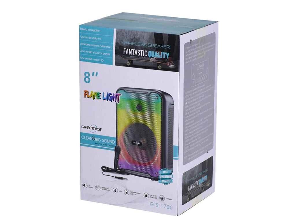 Портативна колонка валіза GTS-1726 Bluetooth 8 36x24x18см USB/TF/BT/FM/AUX/RGB/мікрофон чорна ТМ Gerlax від компанії Фортеця - фото 1