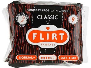 Прокладки гігієнічні Classic , Soft Dry, 4 краплі, 9шт ТМ Fantasy Flirt