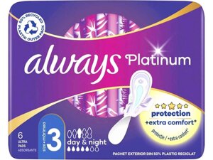 Прокладки гігієнічні нічні 5к. 6шт Always Platinum DayNight (Розмір 3) ТМ ALWAYS