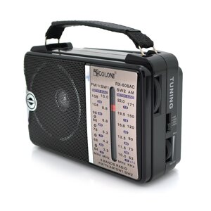 Радіоприймач GOLON RX-606, LED, 2x3W, FM радіо, корпус пластмас, Black, BOX