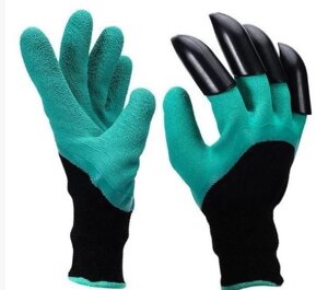 Гумові рукавички з кігтями для саду і городу Garden Genie Gloves