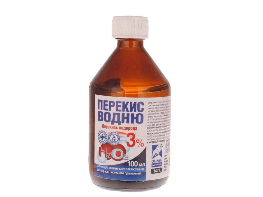 Розчин перекису водню 3% 100 мл ТМ O. L. KAR від компанії Фортеця - фото 1