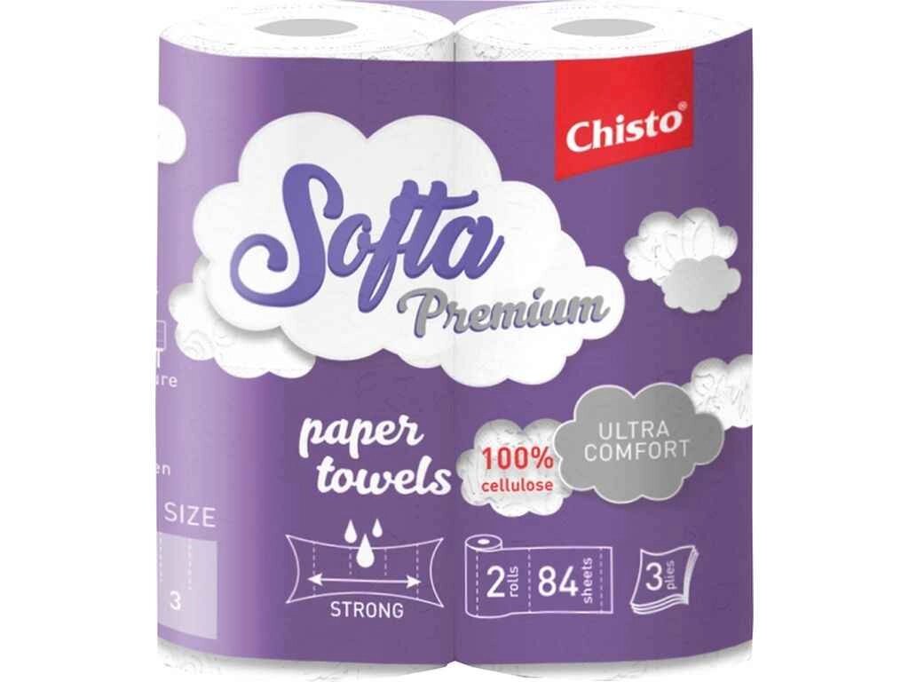 Рушники целюлозні 2рул 3шар Softa Premium на гільзі ТМ CHISTO від компанії Фортеця - фото 1