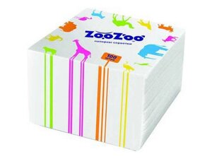 Серветки столові одношарові білі 24x23 см 100 шт. ТМ ZooZoo