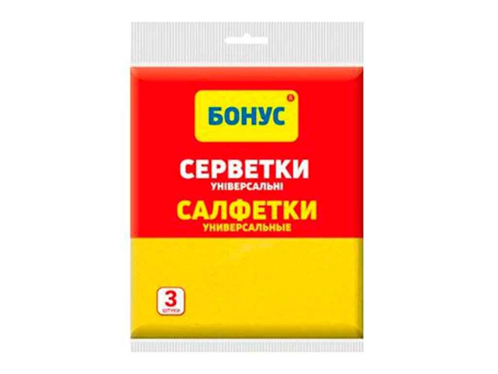 Серветки для прибирання віскозні (3шт) ТМ БОНУС від компанії Фортеця - фото 1