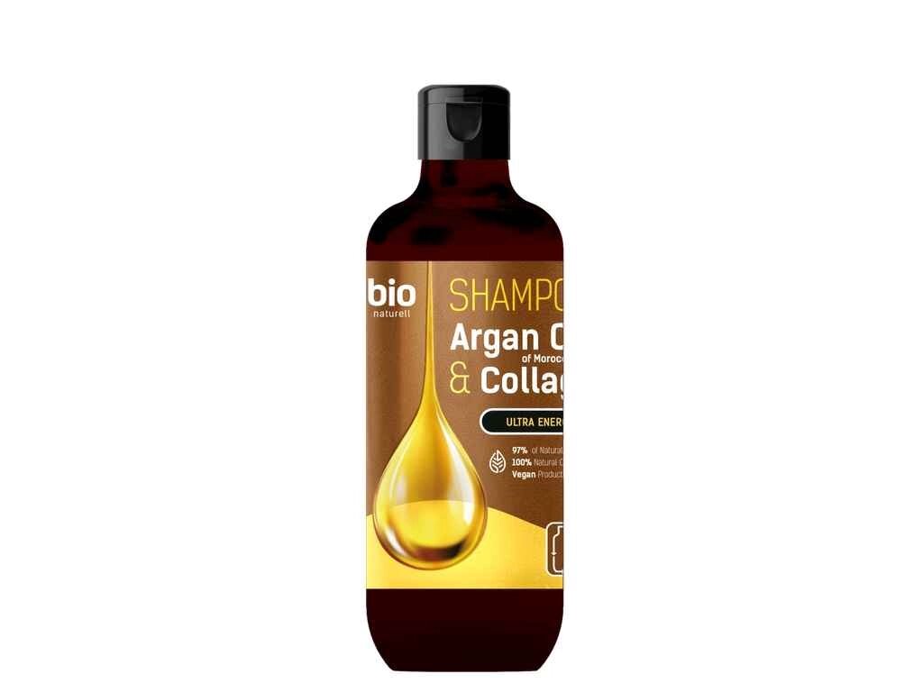 Шампунь для жінок і чоловіків 355мл Argan Oil of Morocco Collagen ТМ BION від компанії Фортеця - фото 1