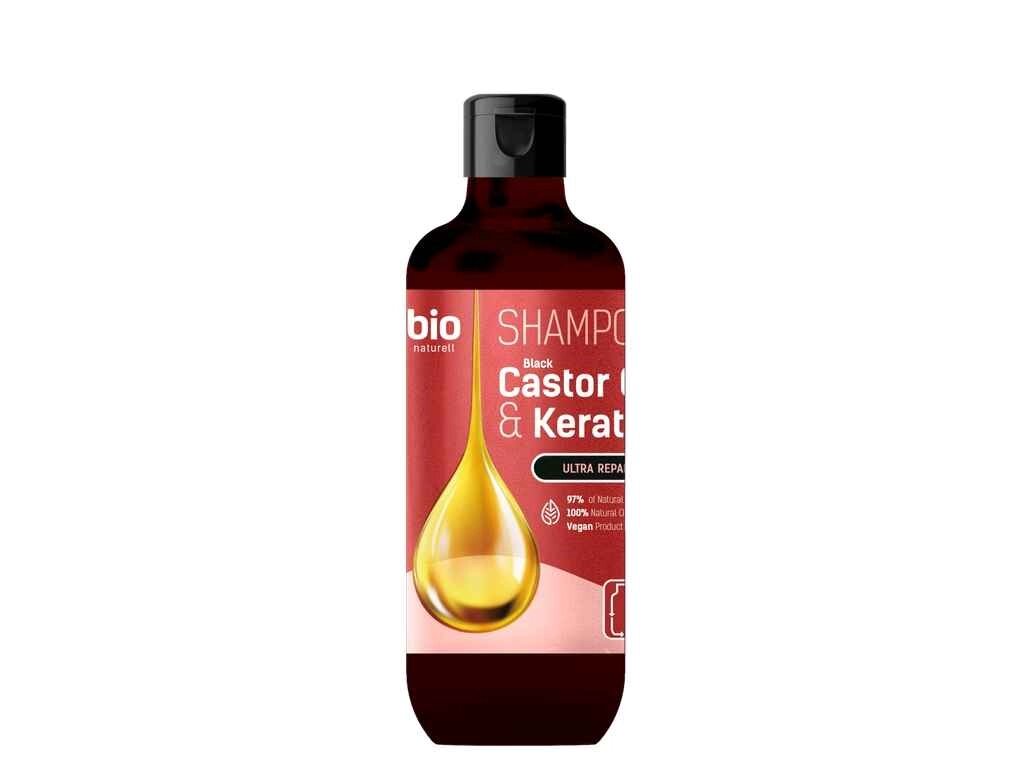 Шампунь для жінок і чоловіків 355мл Black Castor Oil Keratin ТМ BION від компанії Фортеця - фото 1