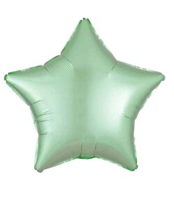 Кулька фольгована 10 зірка сатин зелена 25 см (5шт/уп) 832740 тм pelican
