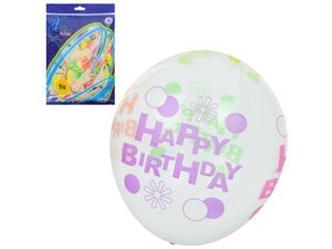 Кульки 12 (30 см) Happy Birthday (50шт/уп) прозорий MK 5285 ТМ КИТАЙ