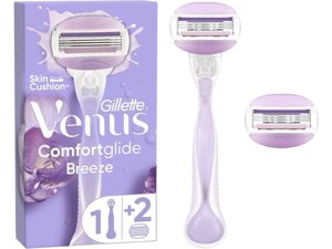 Станок для голiння 1шт жіночий (Бритва) ComfortGlide Breeze з 2 змінними картриджами ТМ VENUS